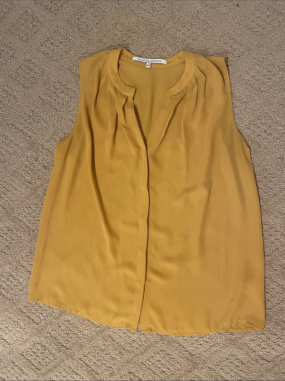 Collective Concepts Sleeveless Mustard Blouse